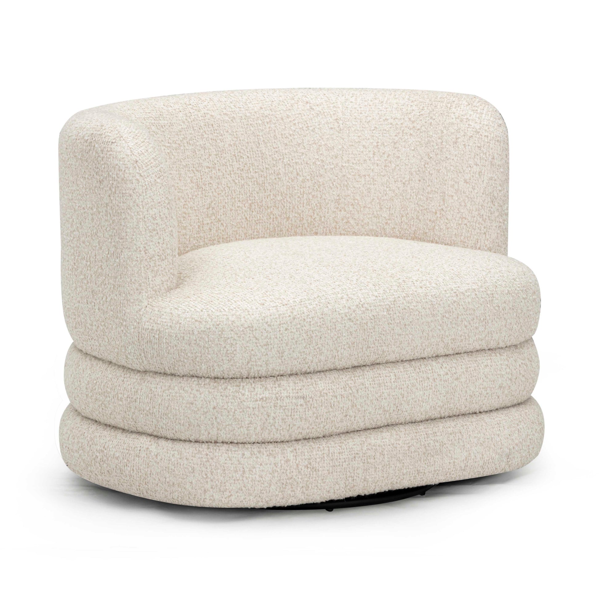 Astor Heavy Performance Boucle Swivel Hotel Lounge Chair - Cream - Image 1