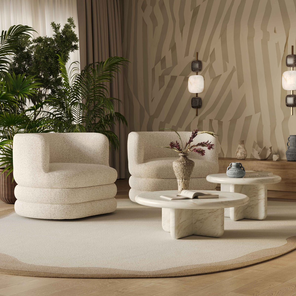 Astor Swivel Hotel Lounge Chair - Cream - Image 2