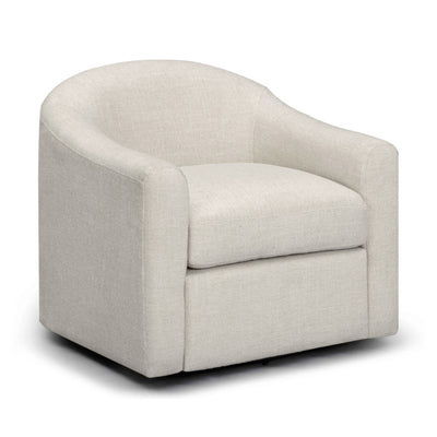Thao Contract-Grade Basketweave Fabric Swivel Accent Chair - Image 1