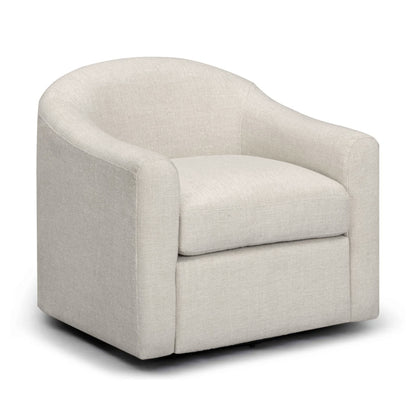 Thao Contract-Grade Basketweave Fabric Swivel Accent Chair - Cream - Image 1