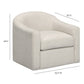 Thao Contract-Grade Basketweave Fabric Swivel Accent Chair - Cream - Image 7
