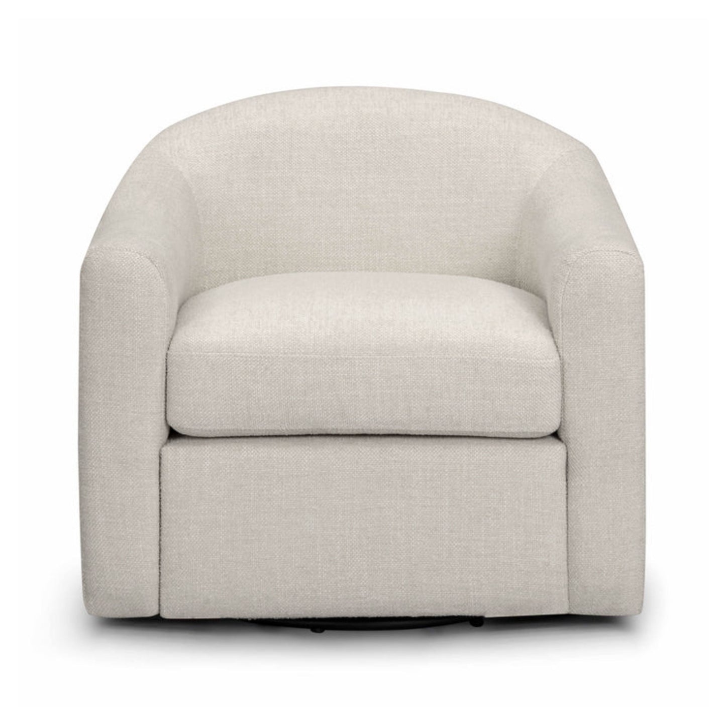 Thao Contract-Grade Basketweave Fabric Swivel Accent Chair - Cream - Image 1