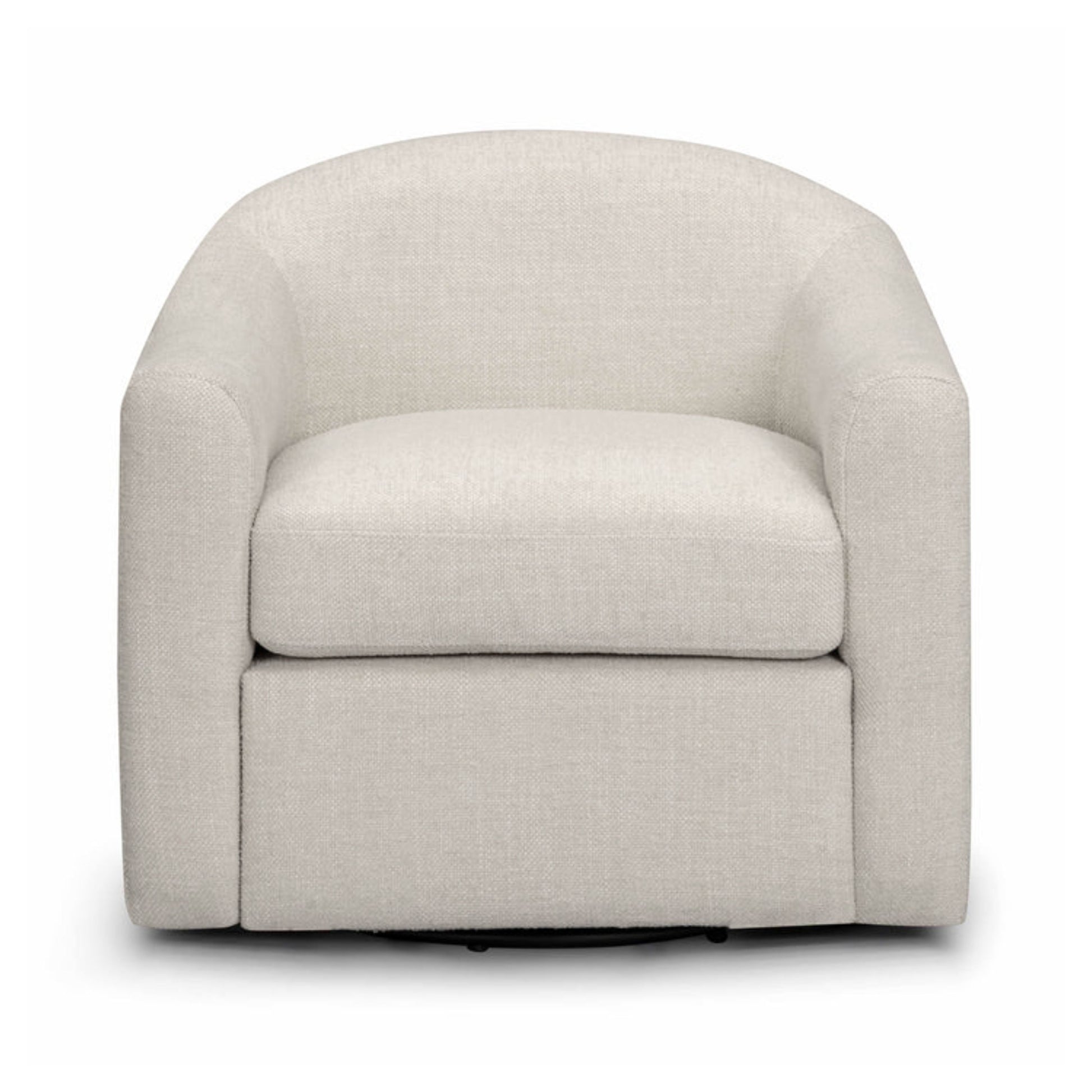Thao Contract-Grade Basketweave Fabric Swivel Accent Chair - Cream - Image 1