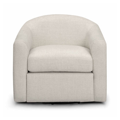Thao Contract-Grade Basketweave Fabric Swivel Accent Chair - Cream - Image 1