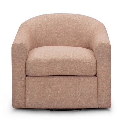 Thao Contract-Grade Basketweave Fabric Swivel Accent Chair - Image 1