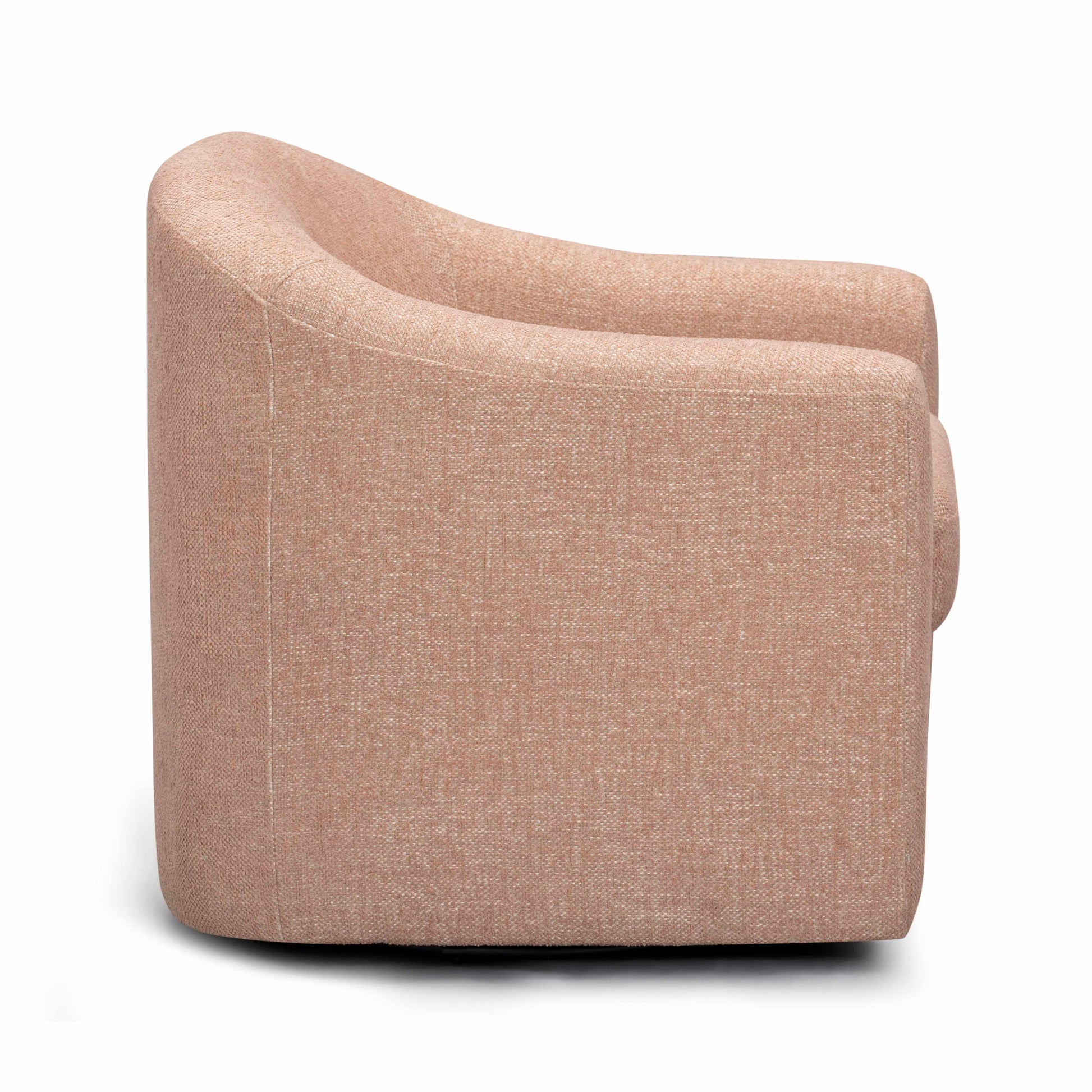 Thao Contract-Grade Basketweave Fabric Swivel Accent Chair - Blush - Image 4