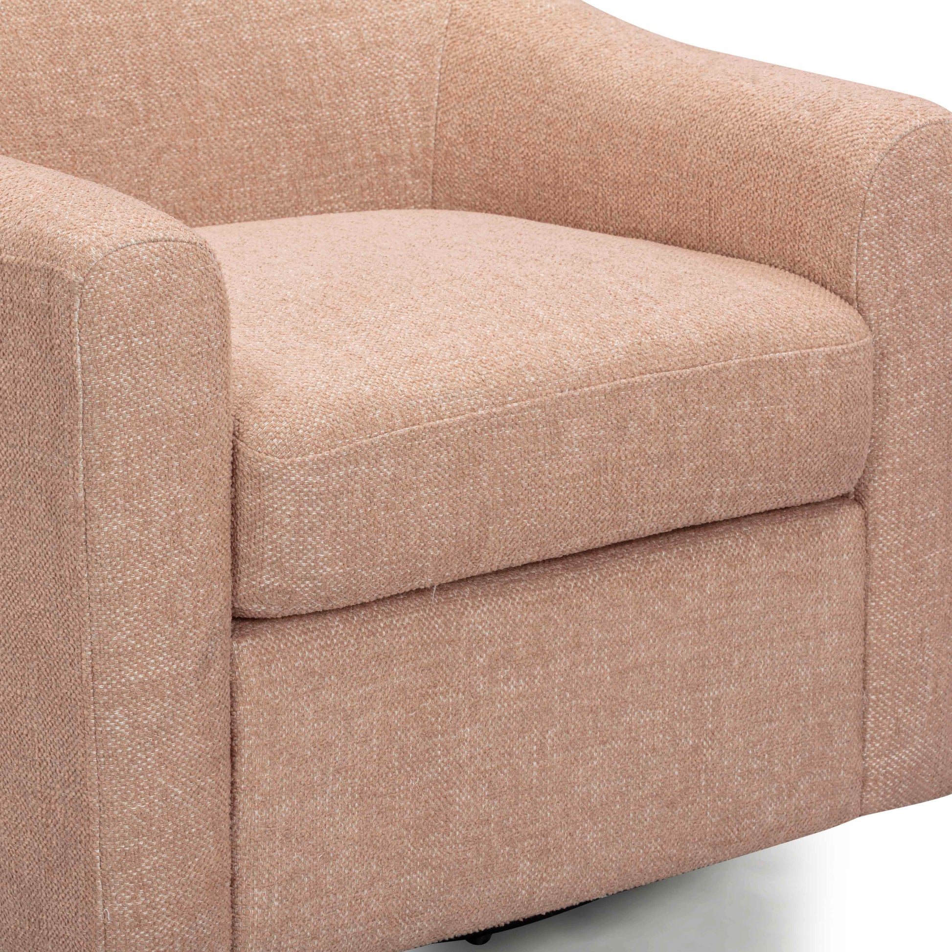 Thao Contract-Grade Basketweave Fabric Swivel Accent Chair - Blush - Image 6