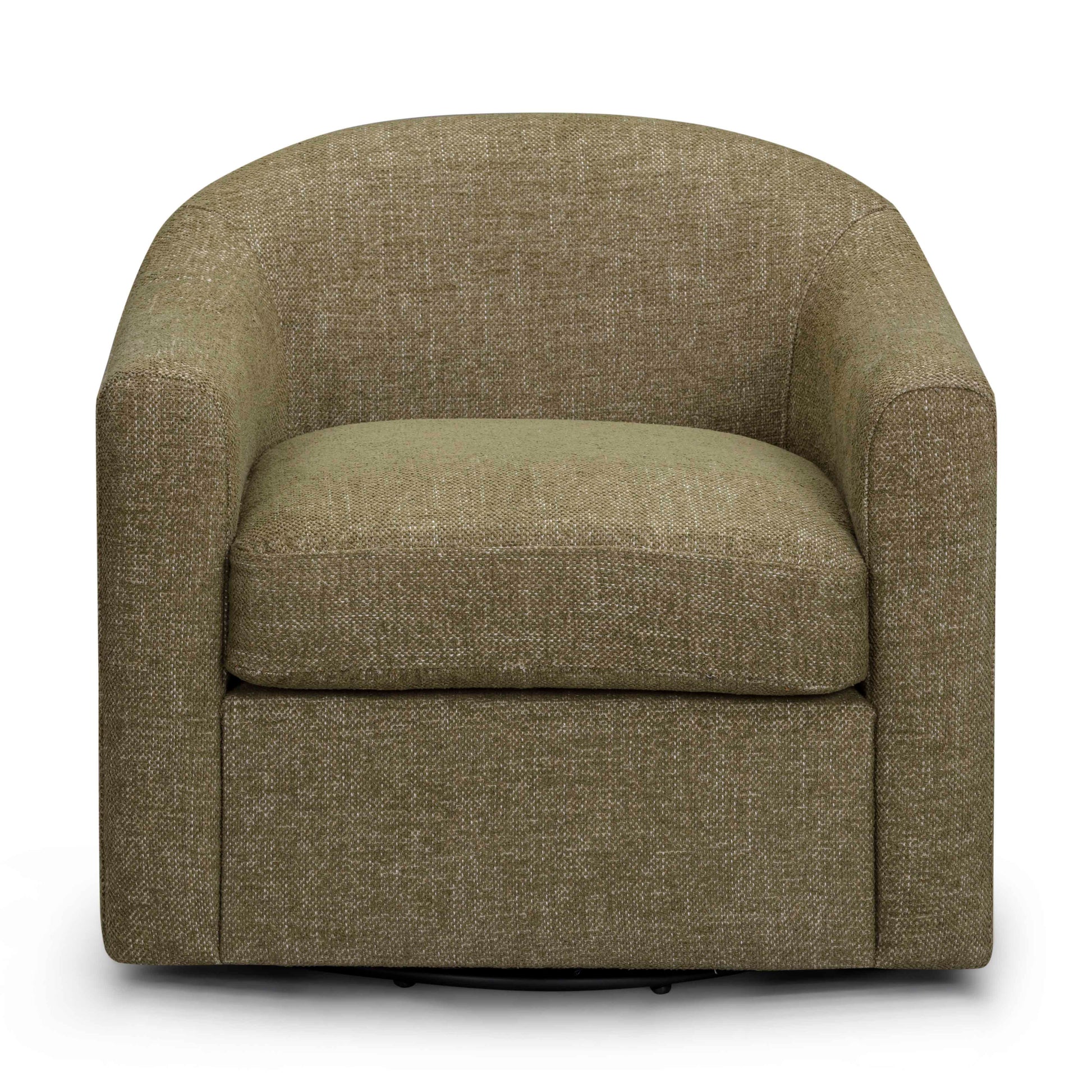Thao Contract-Grade Basketweave Fabric Swivel Accent Chair - Green - Image 1