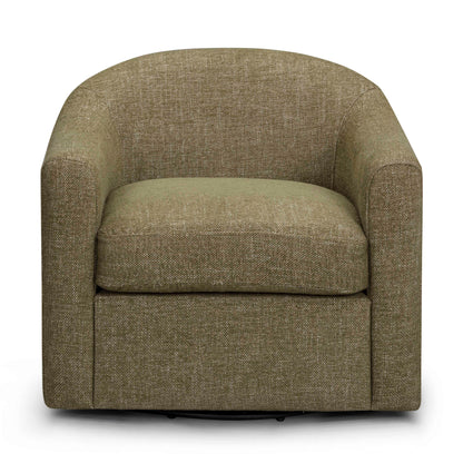 Thao Contract-Grade Basketweave Fabric Swivel Accent Chair - Green - Image 1