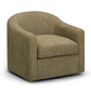 Thao Contract-Grade Basketweave Fabric Swivel Accent Chair - Green - Image 3