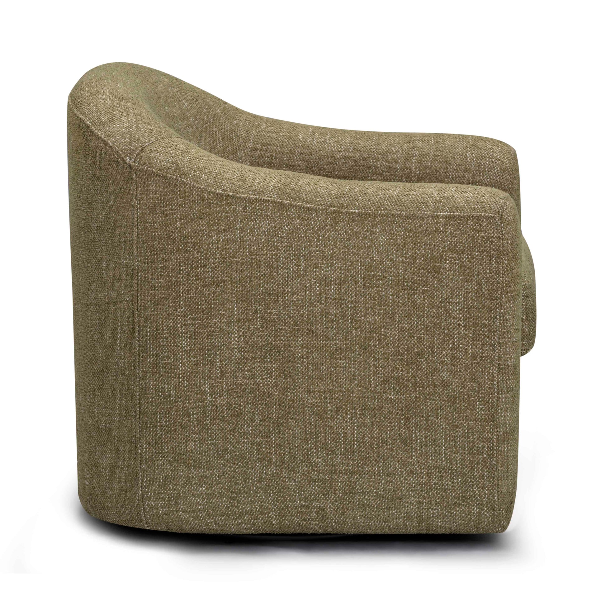 Thao Contract-Grade Basketweave Fabric Swivel Accent Chair - Green - Image 4