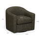 Thao Contract-Grade Basketweave Fabric Swivel Accent Chair - Green - Image 8