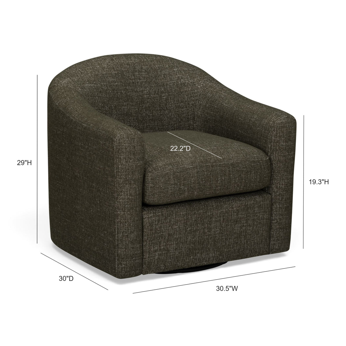 Thao Contract-Grade Basketweave Fabric Swivel Accent Chair - Green - Image 8