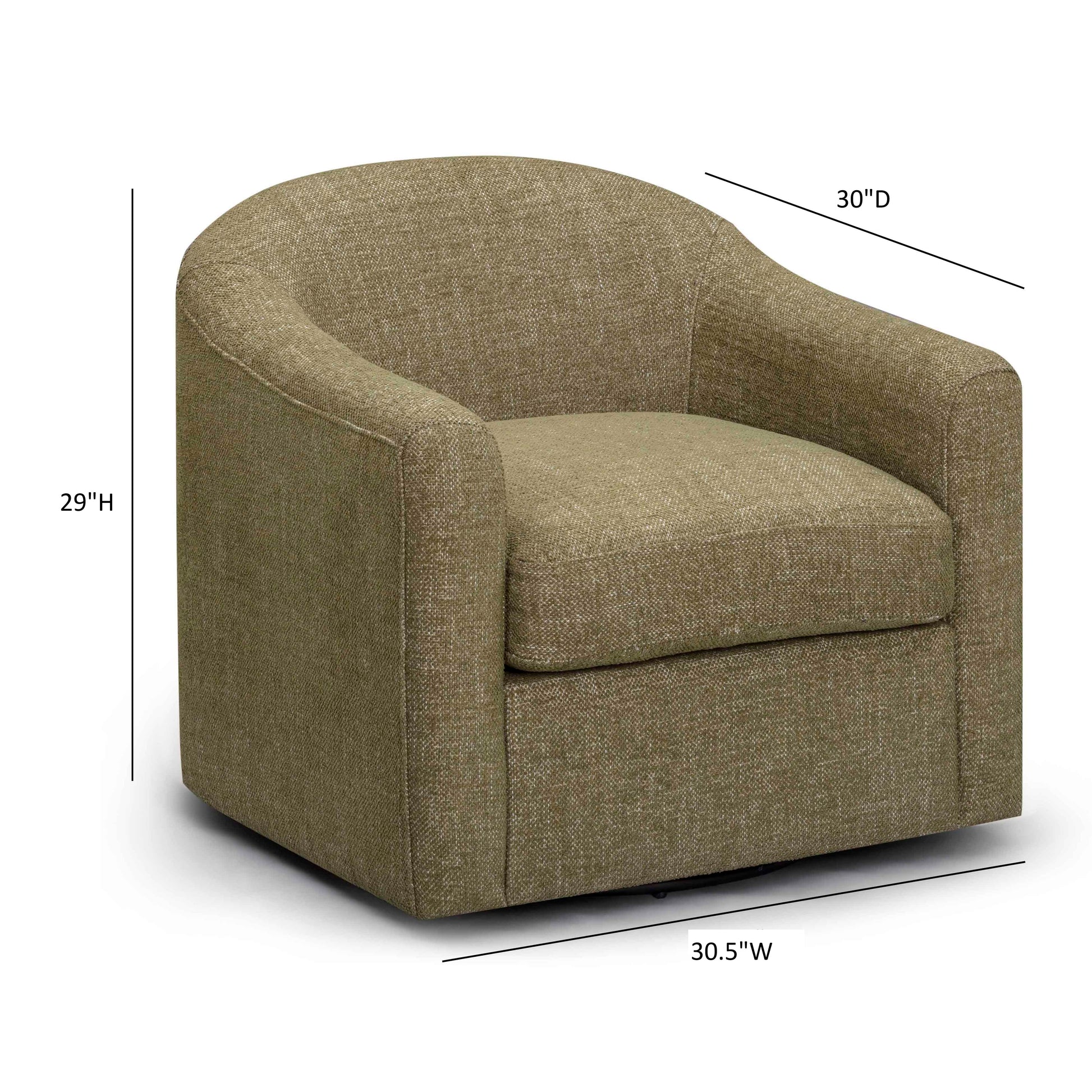 Thao Contract-Grade Basketweave Fabric Swivel Accent Chair - Green - Image 7