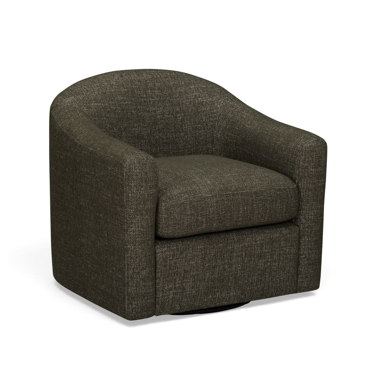 Thao Contract-Grade Basketweave Fabric Swivel Accent Chair - Green - Image 2