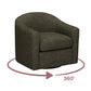 Thao Contract-Grade Basketweave Fabric Swivel Accent Chair - Green - Image 7