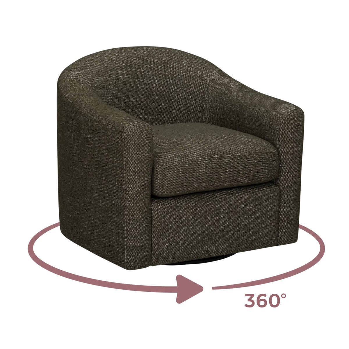 Thao Contract-Grade Basketweave Fabric Swivel Accent Chair - Green - Image 7
