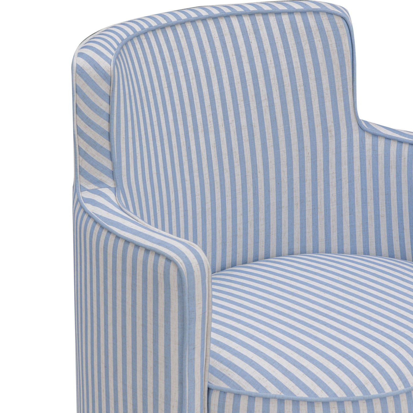 Passe Striped Linen Swivel Accent Chair - Blue Stripes - Image 4