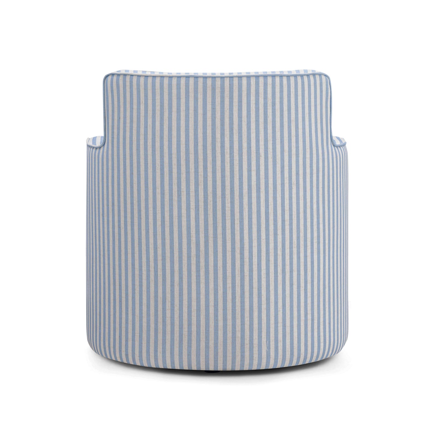Passe Striped Linen Swivel Accent Chair - Blue Stripes - Image 6