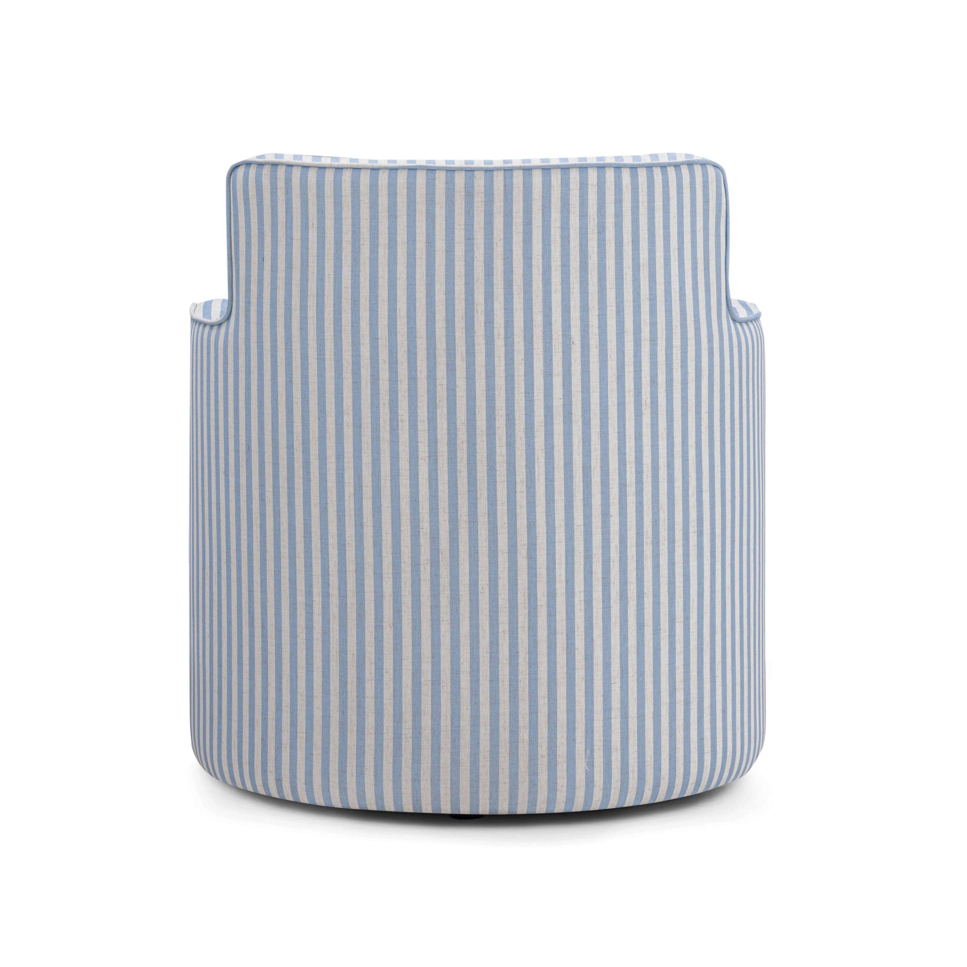 Passe Striped Linen Swivel Accent Chair - Blue Stripes - Image 6