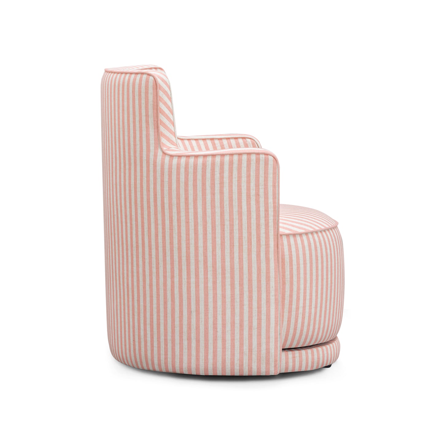 Passe Striped Linen Swivel Accent Chair - Pink Stripes - Image 5