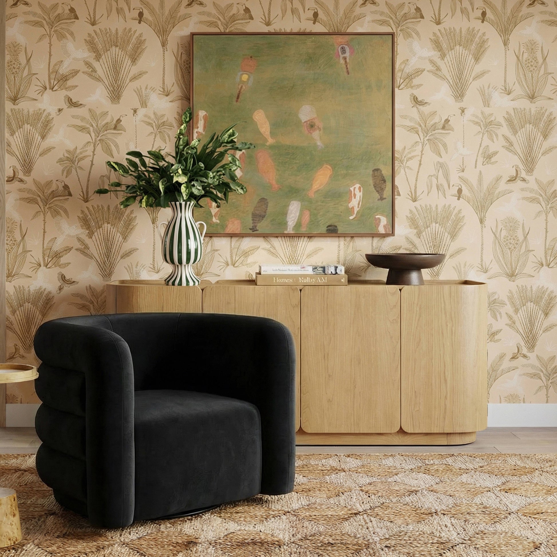 Curves Performance Velvet Swivel Accent Chair - Black - Image 2