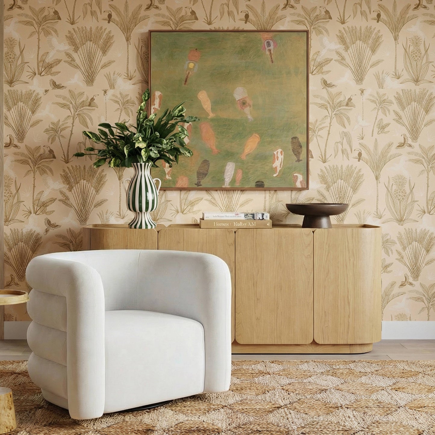 Curves Performance Velvet Swivel Accent Chair - Cream - Image 2