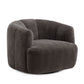 Jasmine Upcycled Contract-Grade Basketweave Fabric Swivel Accent Chair - Storm Grey - Image 3
