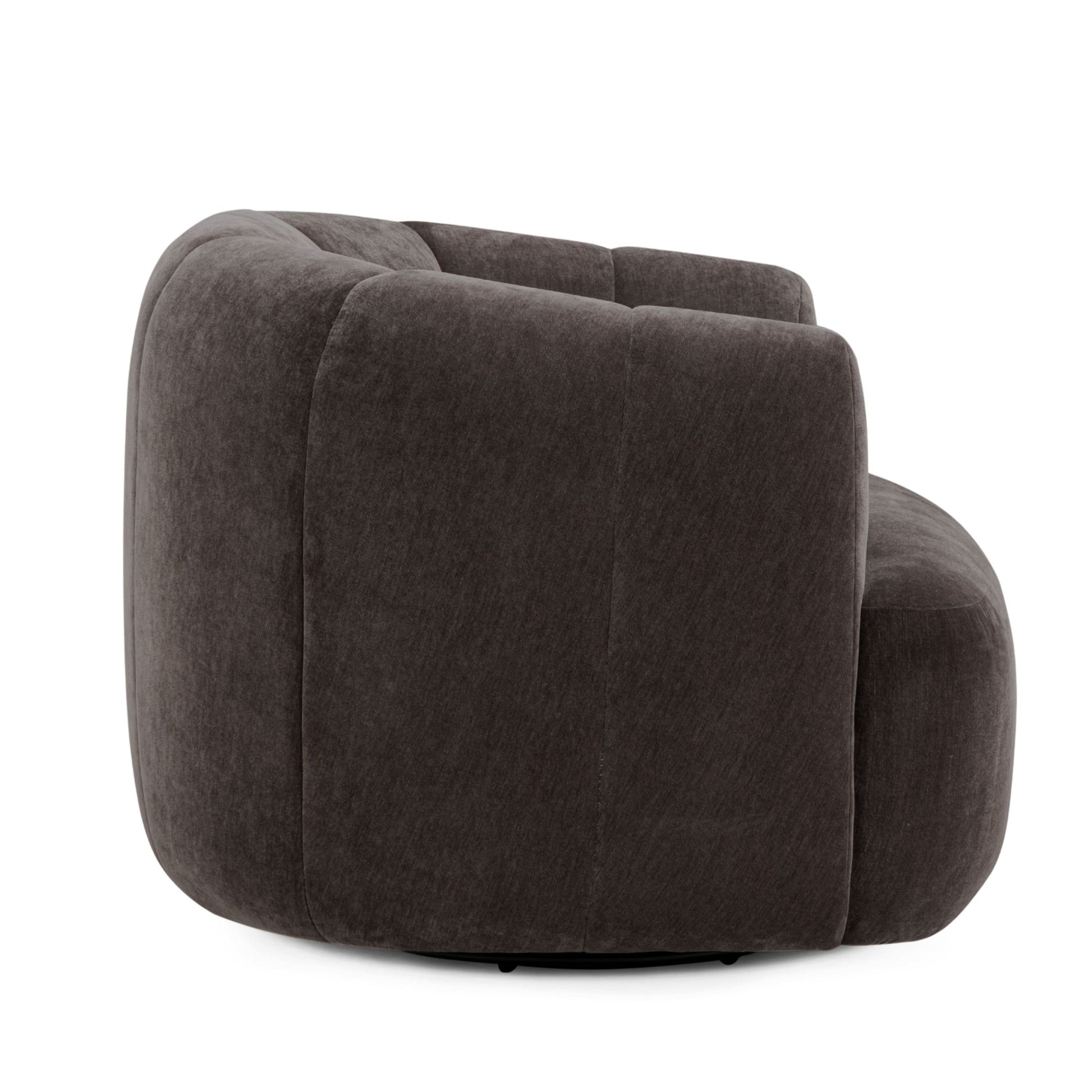 Jasmine Upcycled Contract-Grade Basketweave Fabric Swivel Accent Chair - Storm Grey - Image 4