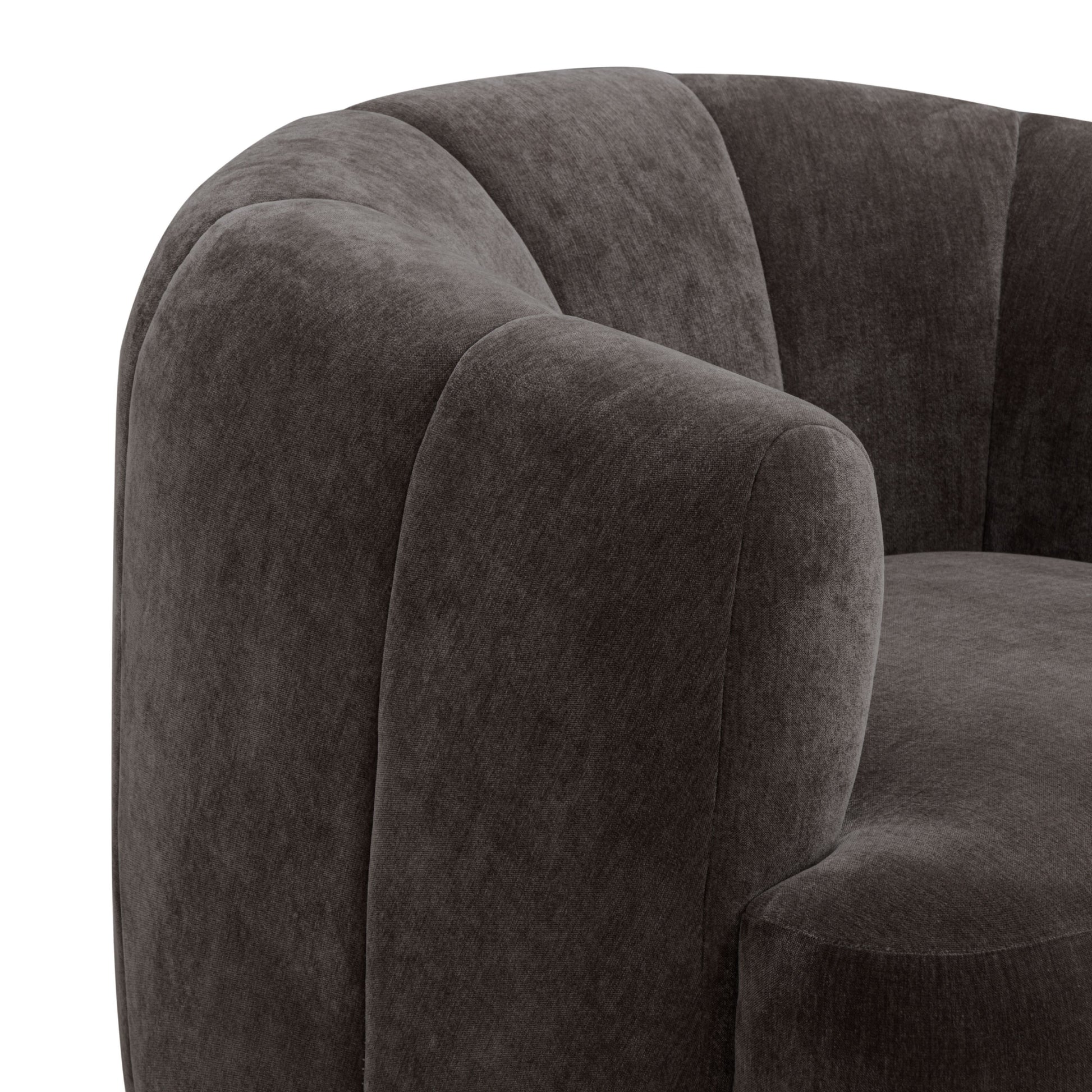Jasmine Upcycled Contract-Grade Basketweave Fabric Swivel Accent Chair - Storm Grey - Image 5
