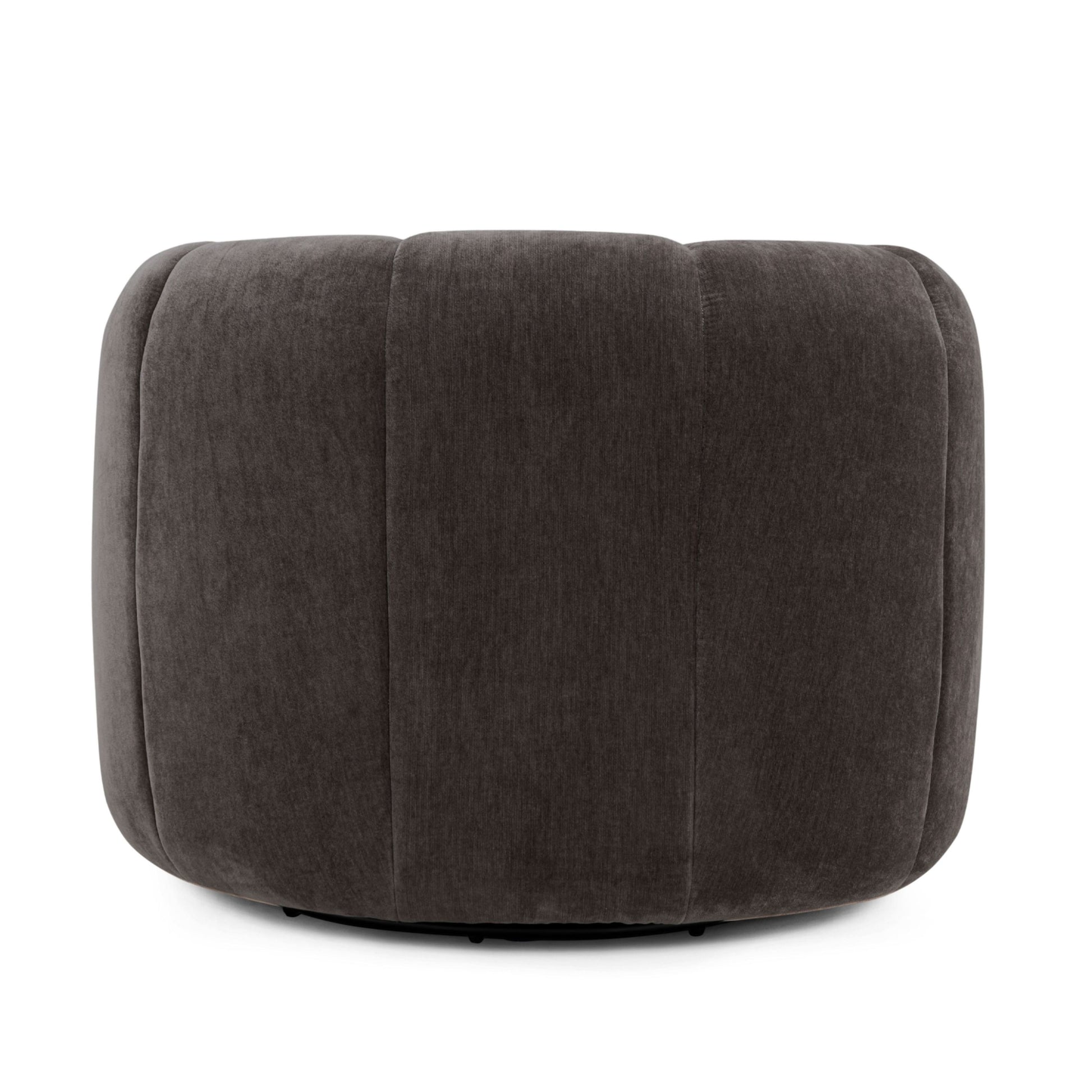 Jasmine Upcycled Contract-Grade Basketweave Fabric Swivel Accent Chair - Storm Grey - Image 6