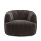 Jasmine Upcycled Contract-Grade Basketweave Fabric Swivel Accent Chair - Storm Grey - Image 3