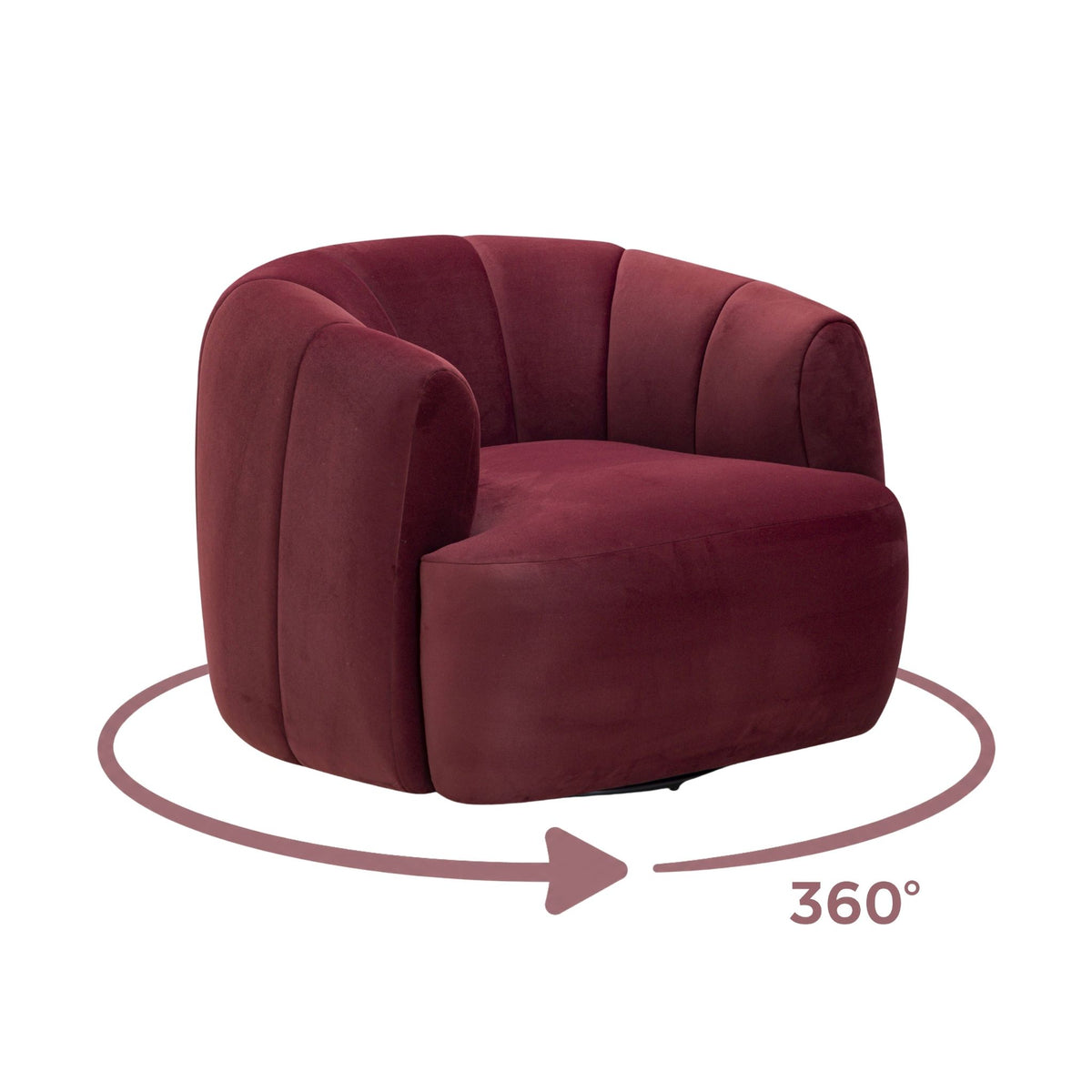 Jasmine Swivel Accent Chair - Berry Red - Image 8