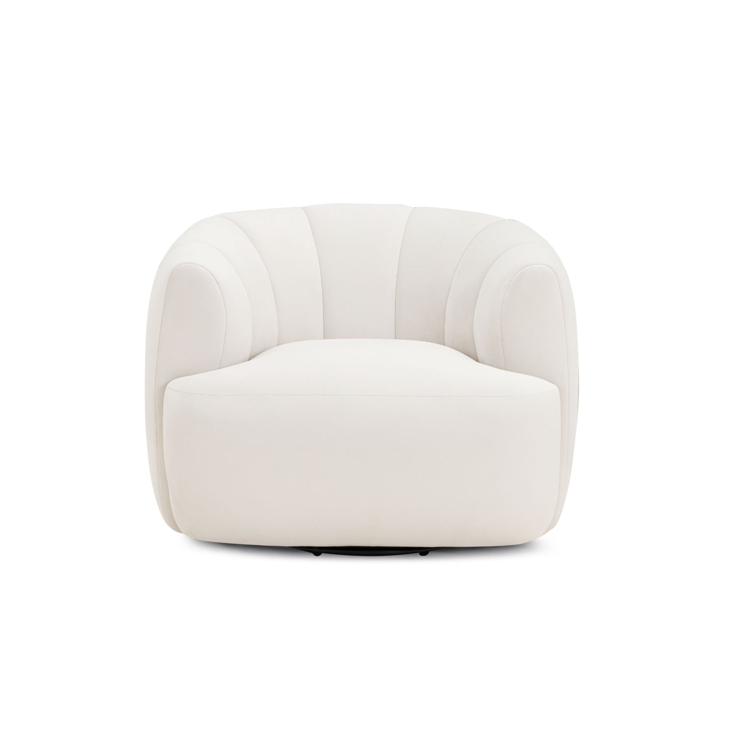 Jasmine Performance Velvet Swivel Accent Chair - Cream - Image 3