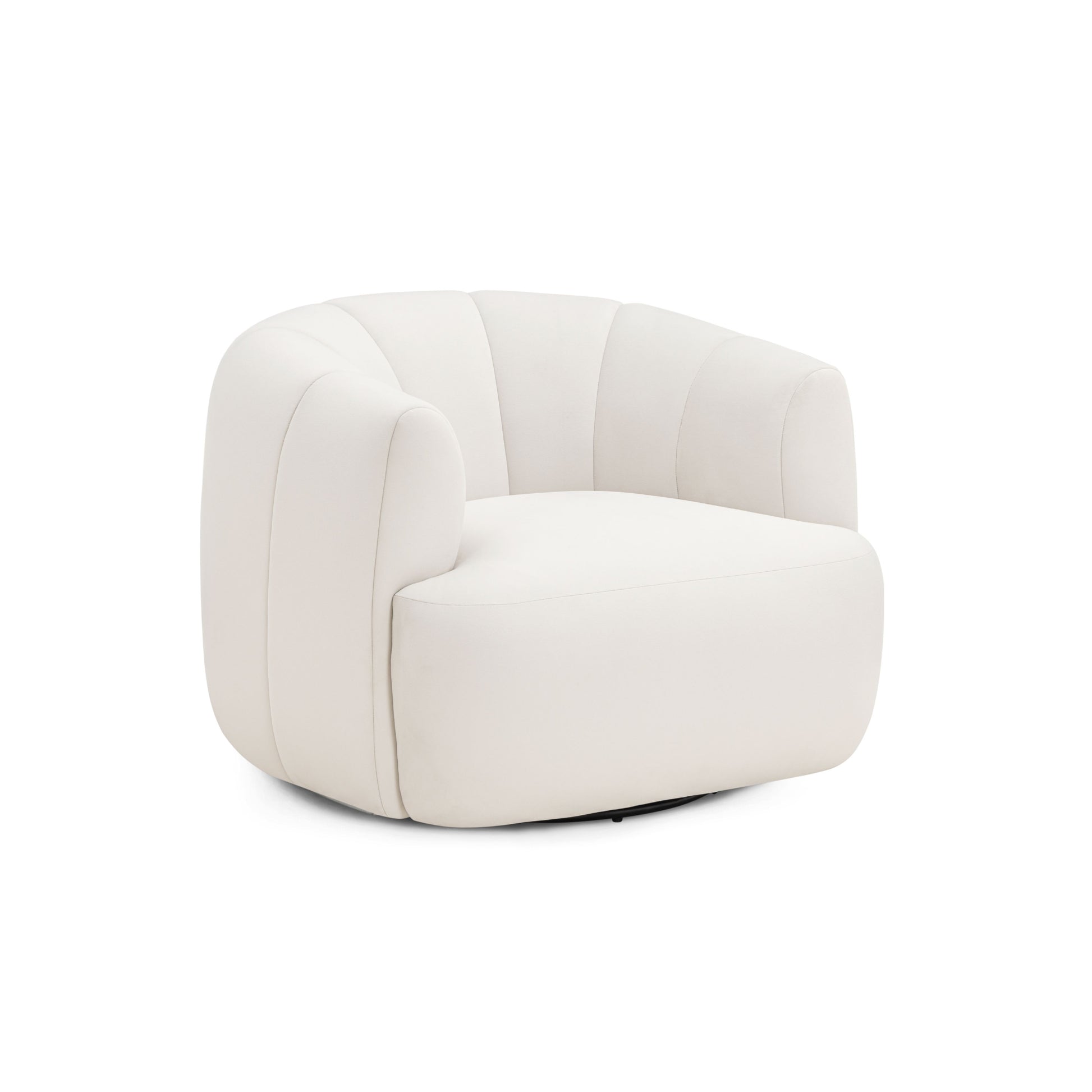 Jasmine Performance Velvet Swivel Accent Chair - Cream - Image 1