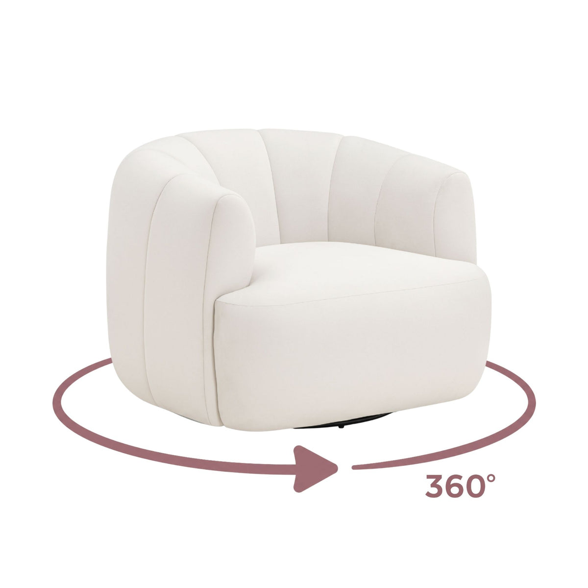 Jasmine Swivel Accent Chair - Cream - Image 8