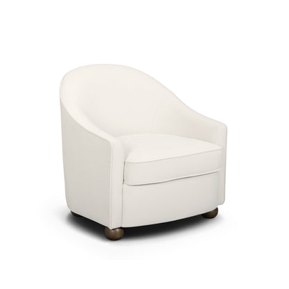 Cettie Performance Velvet Accent Chair - Cream - Image 1