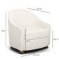 Cettie Performance Velvet Accent Chair - Cream - Image 5
