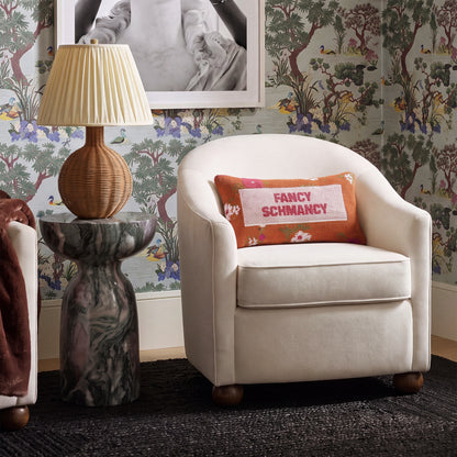 Cettie Performance Velvet Accent Chair - Cream - Image 1