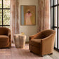Cettie Performance Velvet Accent Chair - Cognac - Image 2