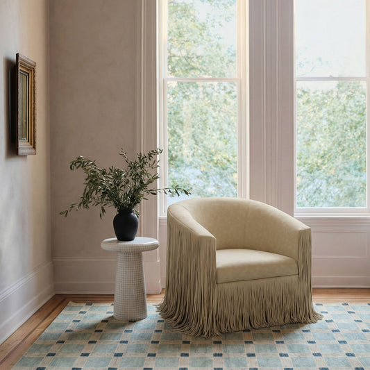 Shag Me Performance Vegan Leather Swivel Accent Chair - Image 2