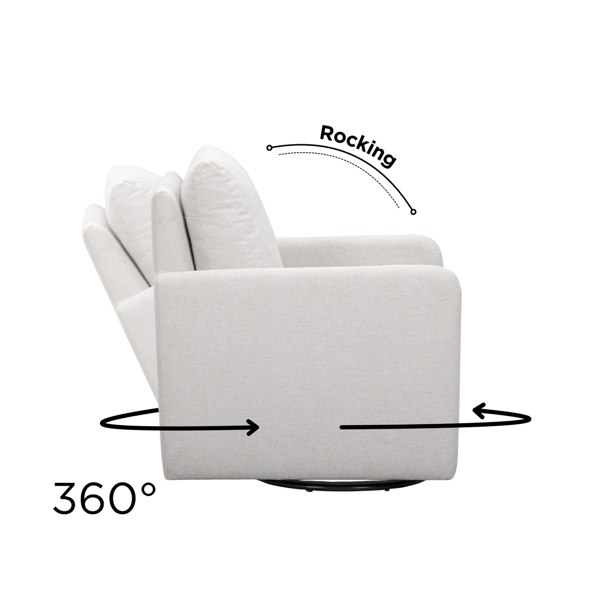 Nancy Nursing Chair - Light Grey - Image 7