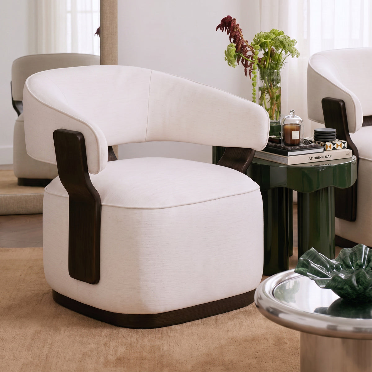 Madison Performance Swivel Accent Chair - Chalk - Image 2