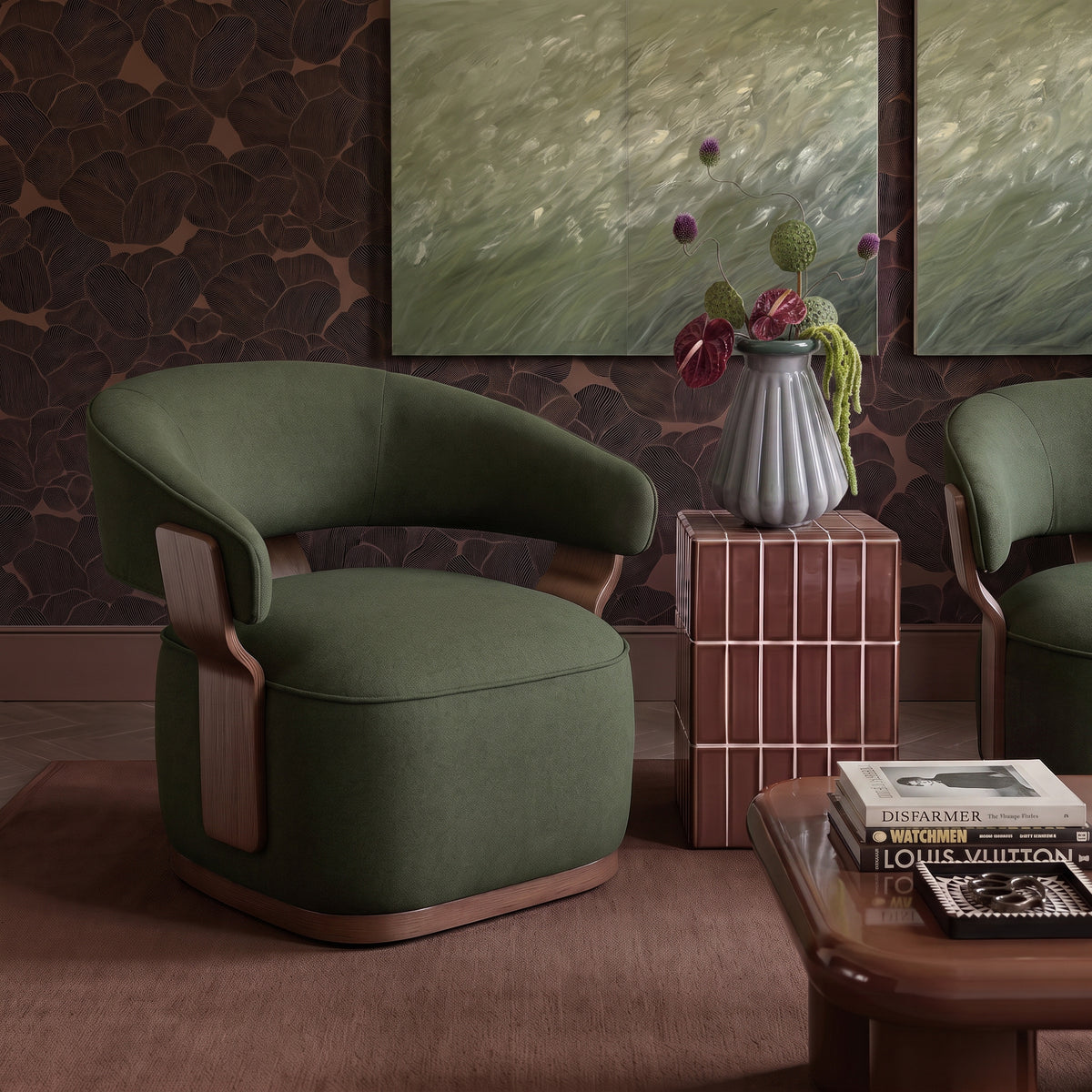 Madison Performance Swivel Accent Chair - Green - Image 2