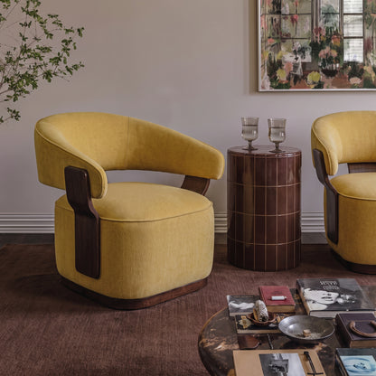 Madison Performance Swivel Accent Chair - Amber - Image 1