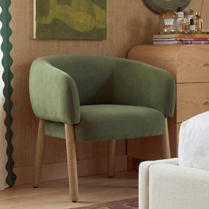 Foxy Performance Fabric Accent Chair - Olive Green - Image 1