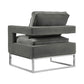 Avery Performance Velvet Accent Chair - Grey - Image 4