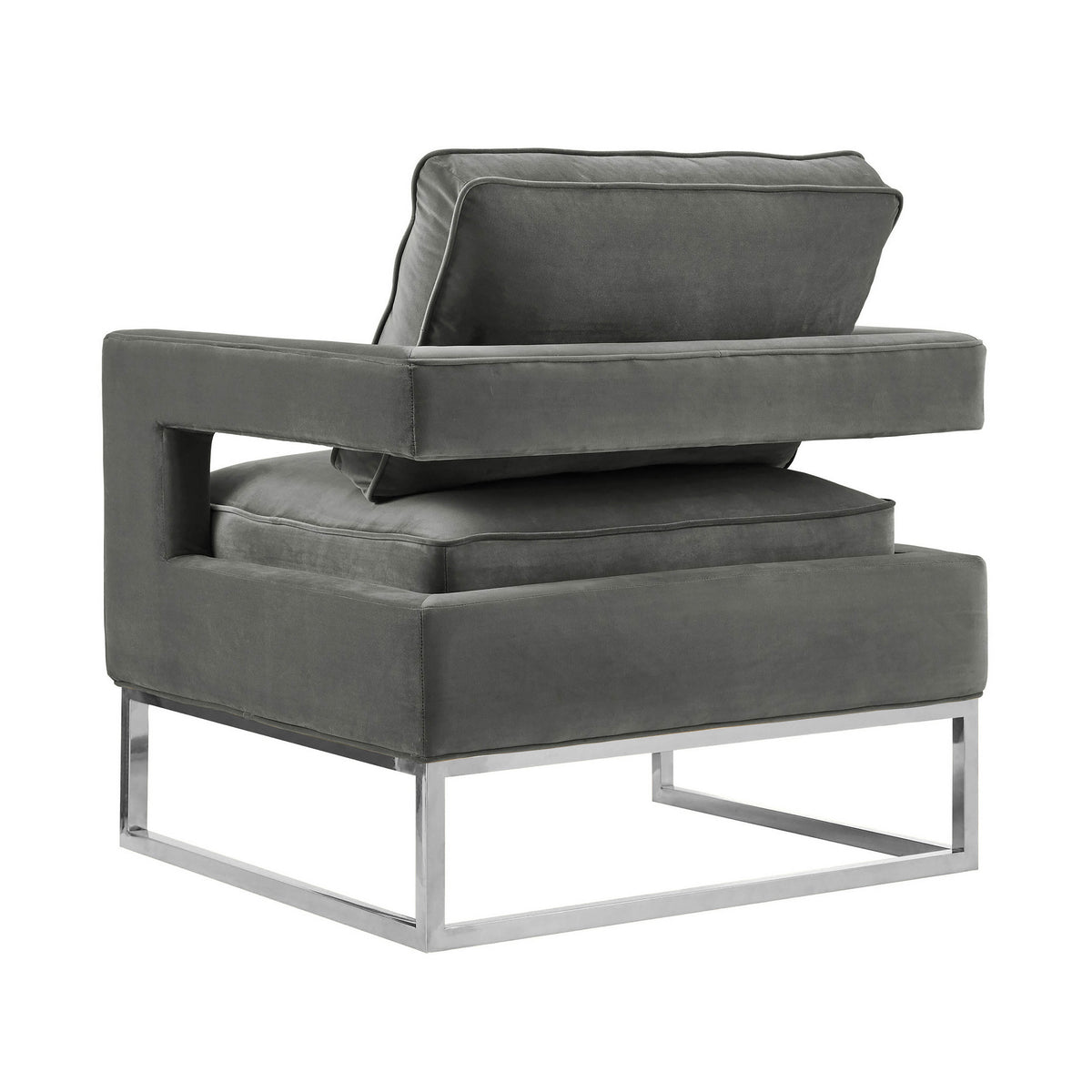 Avery Performance Velvet Accent Chair - Grey - Image 4