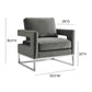 Avery Performance Velvet Accent Chair - Grey - Image 6