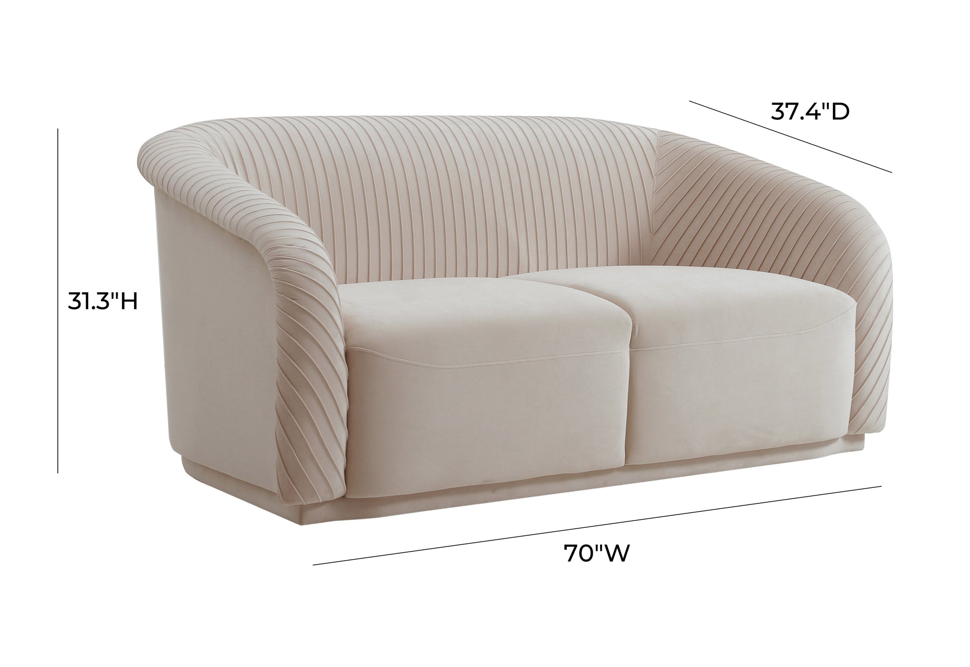 Yara 70" Loveseat - Beige - Image 5